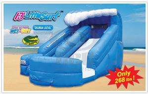 Little Surf Slip and Slide 13' Commercial Water Slide Wet/Dry Single Lane Splash Moonwalk 